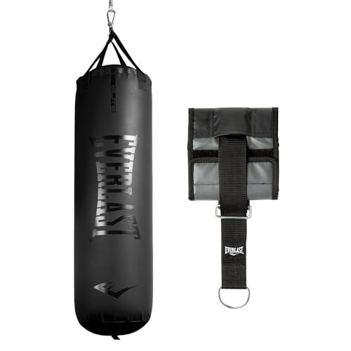 Everlast Elite 2 Heavy Bag (70 LB) with Wood Beam Heavy Punching Bag Hanger, Durable Boxing Heavy Bag for Home Training