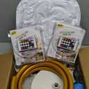 AerWo Lighted Balloon Arch Kit 9.35FT & 6FT, Free Bending Half Balloon Arch Stand with Base, Floor Gold Balloon Arch Frame for Wedding Birthday Party Baby Shower Yard Lawn Home Christmas Decorations