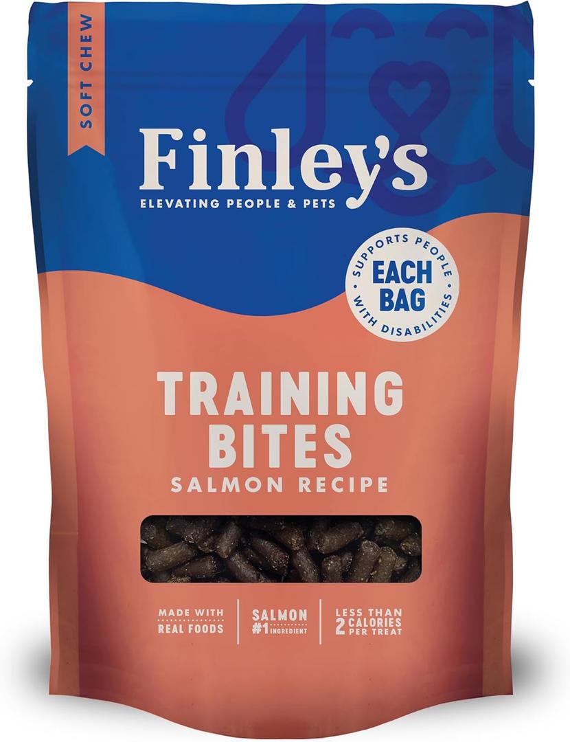 Finley's Salmon Training Bites, Low Calorie, All Natural Soft Chew Dog Treats, 10 Ounce (Pack of 1), Best By AUG 27 25