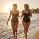 B2prity Tankini Swimsuits for Women, Tummy Control Flowy Mesh Tops, High Waisted Bottoms, Coquette 2 Piece Bathing Suits (Black, Large)