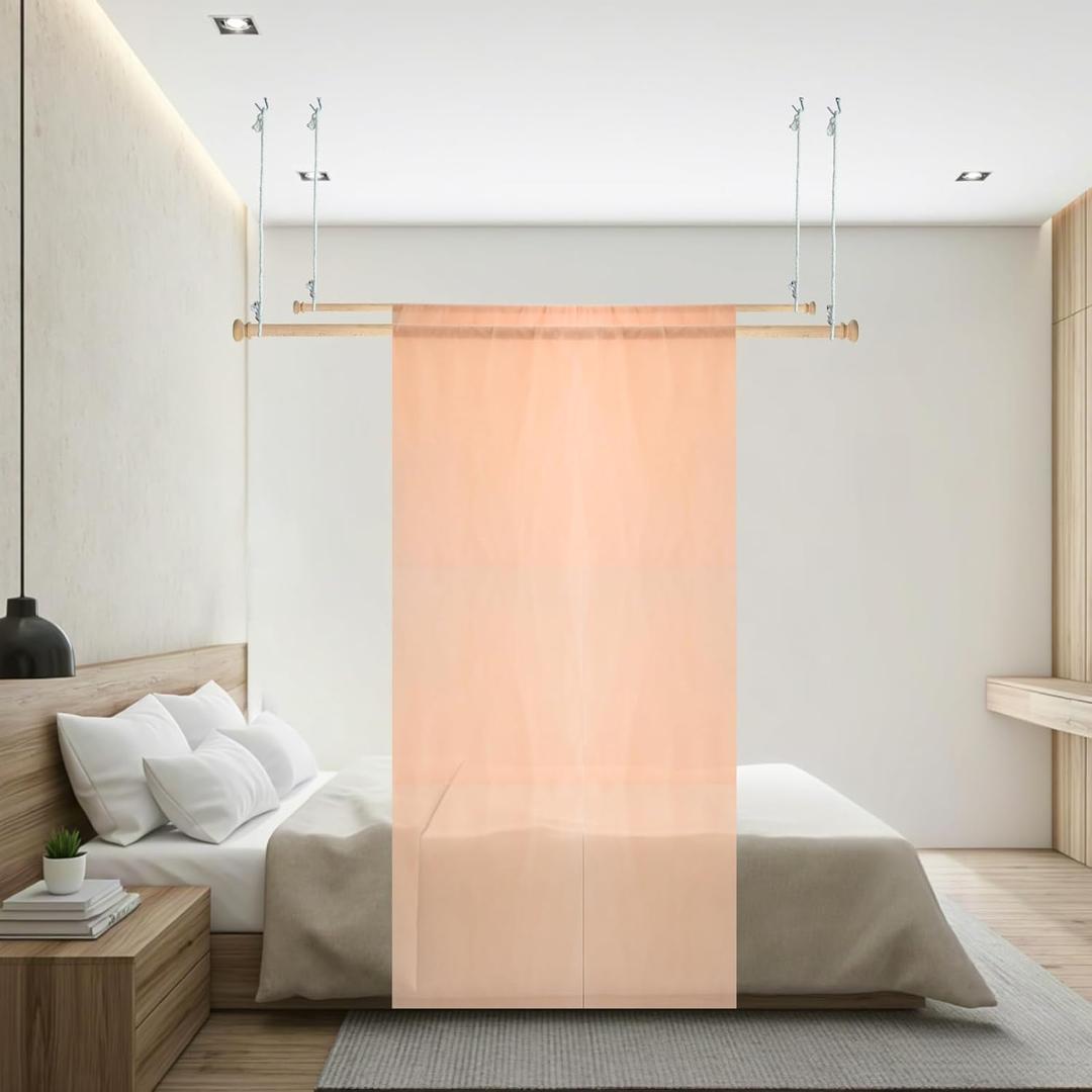 Beyeutao Bed Canopy Frame Adjustable Solid Wood Bed Poles Hanging Bed Pole Canopy Bed Frame Bed Curtains Frame Suitable for All beds, 2Pcs, 78 inches