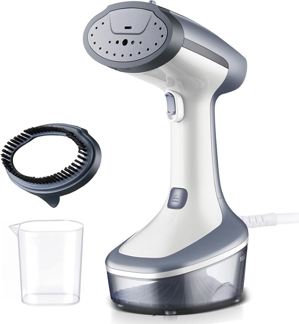 YIKA Steamer for Clothes, 30s Heat Up, 300ml Water Tank, Portable Garment & Clothing Wrinkle Remover, Travel Steam Iron with 25 Minutes Continuous Steam for All Kinds of Fabrics (Grey)