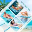 Sratte Pool Float and Water Hammock, Summer Clear Pool Tube with Feather, Multi Purpose Inflatable Water Floaties PVC Material for Adults, Swimming Pool, Lake, Beach, Pool Accessories (Blue, White)