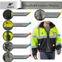 sesafety Reflective Jacket for Men, High Visibility Jackets, Safety Jackets for Men, Hi Vis Construction Bomber Jackets Waterproof with Pockets and Zipper, Black Bottom, Class 3 L