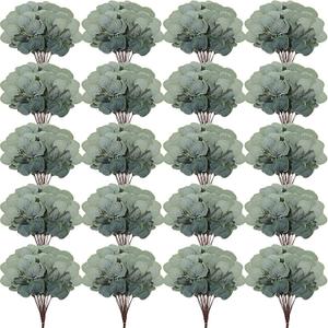 Taiyin 120 Pieces Artificial Eucalyptus Leaves for Wedding Eucalyptus Leaves Stems Decor Greenery Faux Green Stems for Wedding Centerpiece Floral Home Decor, 11 Inches