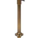 Kate and Laurel Engles Traditional Adjustable-Height Pedestal Drink Table; 10 x 10 x 30; Antique Brass; Vintage Round Indoor Metal Plant Stand with Embossed Sunburst Pattern (Gold)