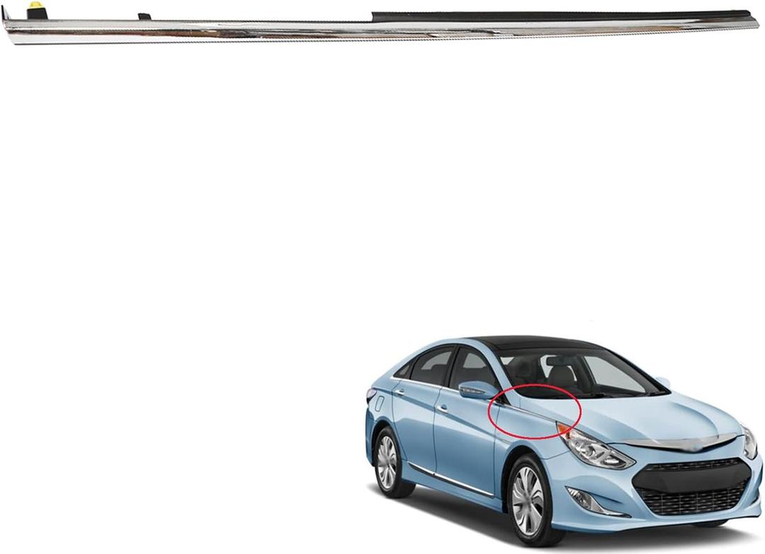 Front Right Chrome Molding Trim Garnish Passenger Side Replacement for Sonata 2011-2014
