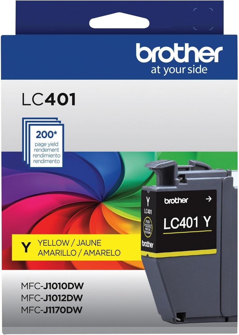 Brother Genuine LC401Y StandardYield Yellow Ink Cartridge