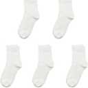 SERISIMPLE Kids Viscose Bamboo School Socks Soft flate Seam Color Anti Odor Thin Breathable Stretch Cuffs Girls Boy 5 Pairs (US, Alpha, Medium, Regular, White)