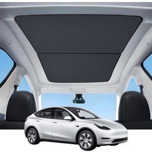 Tesla Model Y Sunshade Roof 2020-2024 3-Gen Heat Insulation Glass Roof Sunshade UV Rays Protection No-Gap Nano Ice-Crystal Coatings for Tesla Model Y Accessories