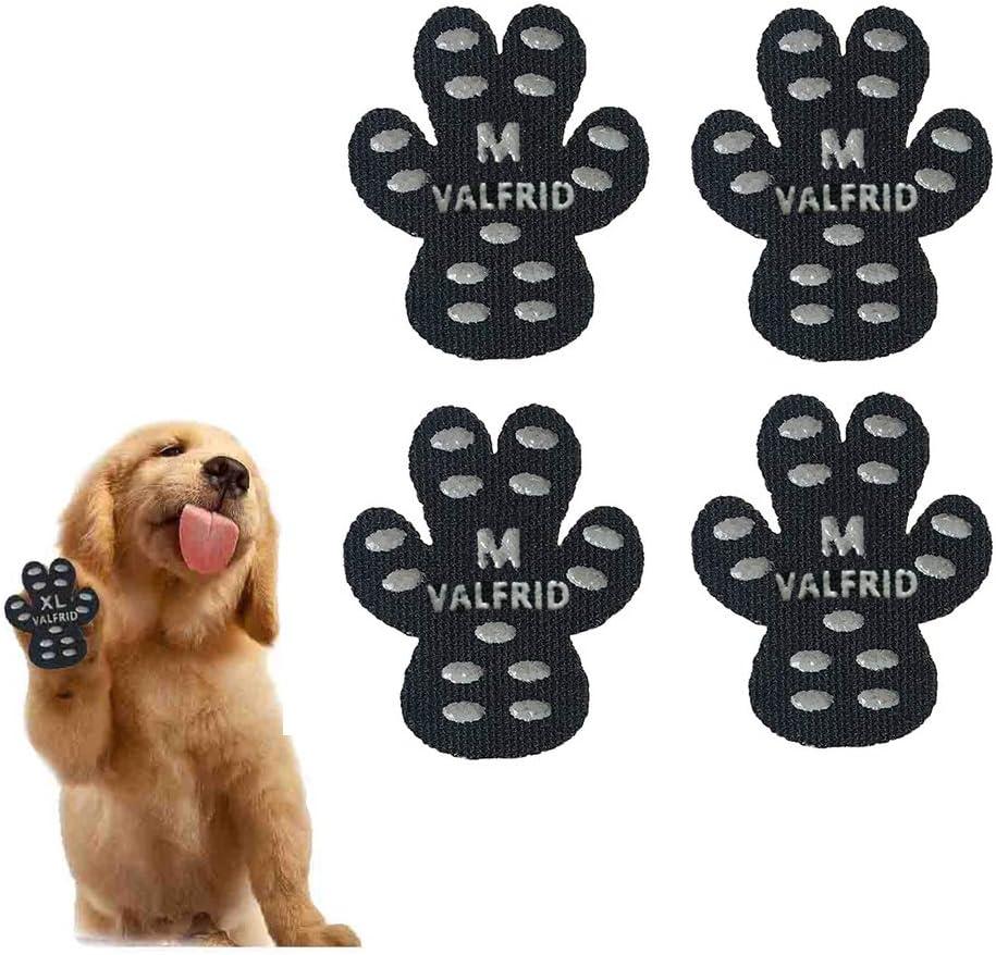 Dog Paw Protector Anti-Slip Grips to Keeps Dogs from Slipping On Hardwood Floors,Disposable Self Adhesive Resistant Dog Shoes Booties Socks Replacement M 24 Pieces M (1.8" x1.52",11-20 lbs), Black
