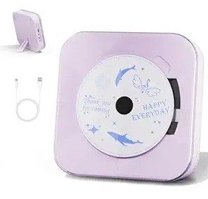 Yintiny Light Purple Audio CD Player with Speakers for Home Decor (CD909)