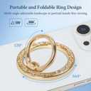 Magnetic Phone Ring for MagSafe Grip [Super Magnet] Gold Twinkle Design Ring Holder Stand, magsafe pop Socket (Gold)