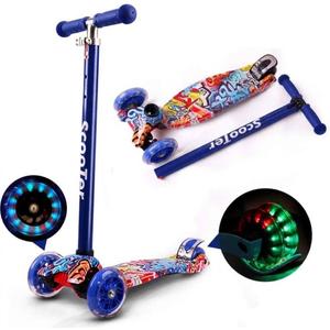 COOLBABY Kids Scooter 3 Wheel 4 Mini Adjustable Kick with LED Light Up Wheels