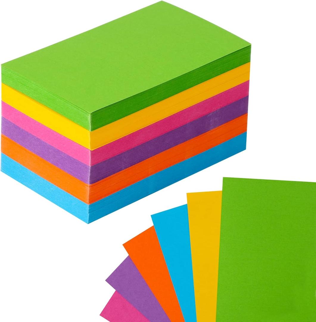 300 PCS Index Cards 3 5 Colored Note Cards for Studying Blank Flash Cards Colorful Thick Paper Card for Office Note Taking and To Do List