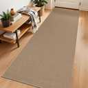 SHACOS Washable Runner Rug 3x8 ft, Woven Hallway Rug with Non Slip Rubber Backing, Indoor Outdoor Carpet Runner for Kitchen Entryway Farmhouse, Brown