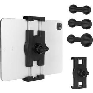 Tablet Holder with 3 Ball Adapters,Aluminum Alloy 17 mm to 17 mm/17 mm to 20 mm/17mm to 25 mm Ball Joints,Compatible with 17mm/20 mm/25 mm Size Ball Socket Mount (25 mm Compatible with RAM Mounts)