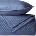 BIOWEAVES 100% Organic Cotton Quilts Queen Size - Diamond Stitched Quilted bedspreads - All Season Oversized Coverlet Set - GOTS Certified Bedding Set | 1 Quilt & 2 Pillow Shams (Mineral)