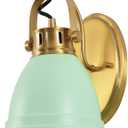 JONATHAN Y JYL1114D Phineas 7" 1-Light Adjustable Farmhouse Bohemian Iron LED Vanity Light, Mint Green/Brass Gold for Bedroom, Living Room, Kitchen, Home Office, Kids Room