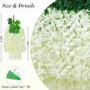 60 Pack White Wisteria Hanging Flowers, Fake Hanging Flowers for Decoration, Artificial Hanging Flowers, Vines for Bedroom, Flower Garland for Home, Party, Garden, Wall, Wedding Decoration(3.6 Ft/Pcs)