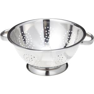 ExcelSteel Heavy Duty Handles and Self-draining Solid Ring Base Stainless Steel Colander, 5 Qt, Stainless (Pack of 1)
