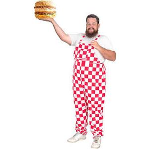 Adult Halloween Costume Big Boy RED Overall Pants