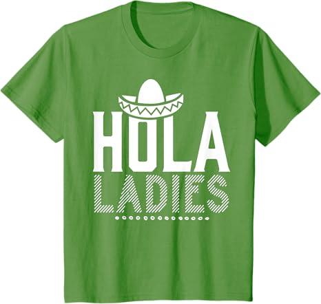 Kids Hola Ladies Toddler T-Shirt (Green)Size Kids 4