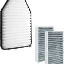 Engine Air Filter and Cabin Air Filter Kit Fit for Jeep Wrangler 3.6L V6 2011-2017 JK 3.6L V6 2018 Replace CA10348 53034018AD 53034018AE 68257791AA CF11777 55111302AA 68233626AA C16177