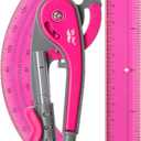 Mr. Pen- Geometry Compass and Protractor Set, 6 Inch Compass, 6 Inch Protractor, Drawing Tool for School, Clear Plastic, Easy Grip, Precision Design for Math, Art, Drafting, Architecture (Vivid Cerise)