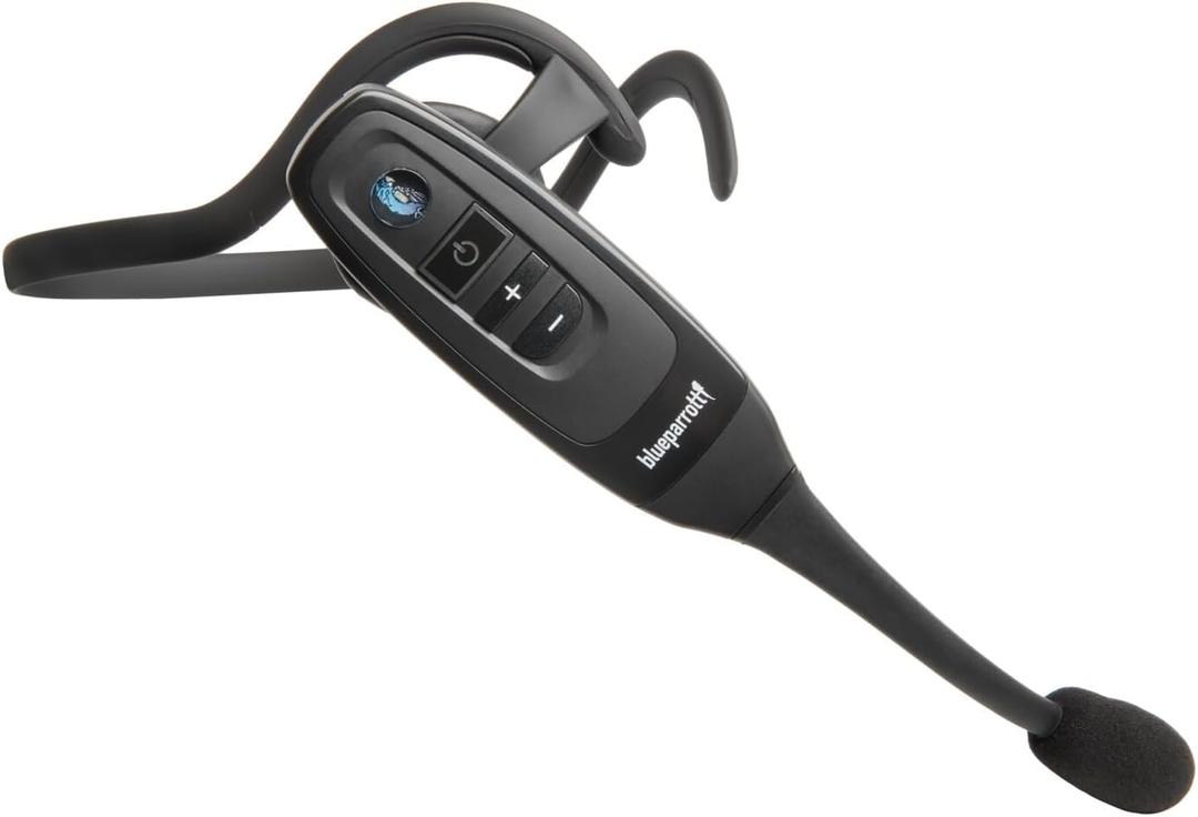 BlueParrott C400-XT Mono Bluetooth Wireless Headphones 96% Noise Canceling Trucker Headset with Mic, Convertible Over Head to Behind Neck Style with 300 ft. Wireless Range, 24 hrs. Talk Time, Black