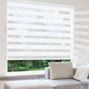 SHECUTE Zebra Blinds for Windows, 24W x 72L(Support Custom Size), White Dual Layer Zebra Window Shades, Light Filtering Room Darkening Day & Night Window Blinds for Home, Bedroom, Living Room, Doors (24"W x 72"H, A.white)