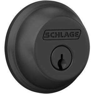 Schlage B60 N 622 Deadbolt, Keyed 1 Side, Highest Residential Security, Matte Black