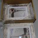Hongkee 5x7 Picture Frame Set of 4, Made of Real Glass and Distressed White Wooden Frame, 5 by 7 Photo for Wall or Tabletop - Display Picture 4x6 with Mat or 5x7 Without Mat