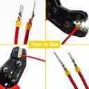 Crimping Tool with Ratchet, Ratcheting Wire Crimper Tool for Open Barrel Terminal Connectors, Electrical Crimping Tool, Crimping Pliers for 20-14 AWG