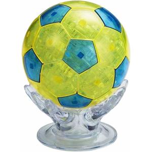 3D Crystal Football Puzzle, Crystal Puzzle Brainteasers for Puzzlers Ages 16 and Up, 77PCS(Yellow)