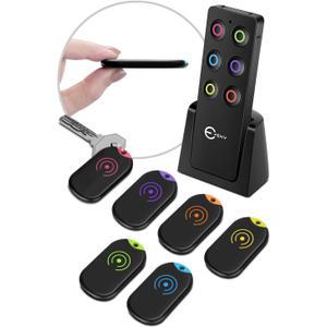 Esky Ultra Slim Key Finder, Remote Finders Locator with 80dB Sound and 6 Receivers, Wallet Tracker and Item Locators Beeper Tags for Finding Key, TV Remote, Wallet, Pets and Phone, Gifts for Women