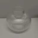 Round Glass Vase, Flower Vases for Bouquet, Ribbed Glass Vases for Flowers, Small Clear Vase for Living Room, Office, Coffee Table, Shelf, Wedding, 6 Inches