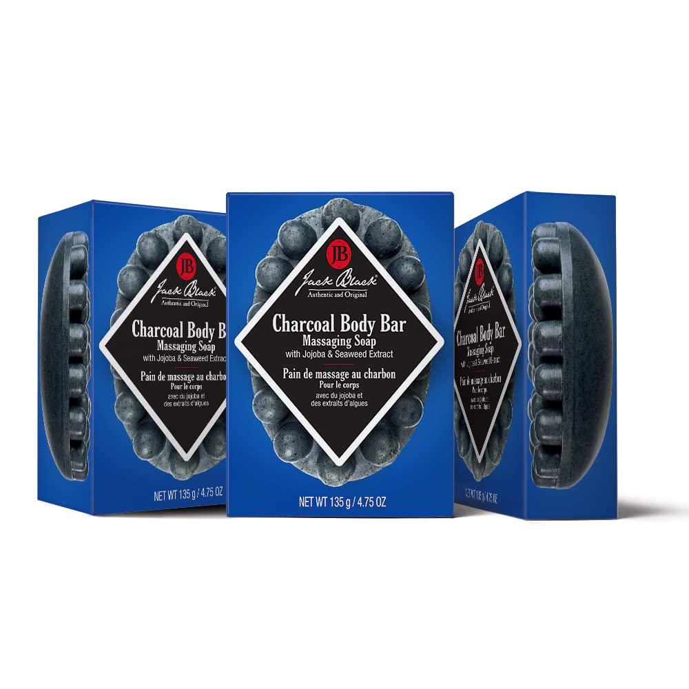Jack Black Charcoal Body Bar Massaging Soap, 3 Count