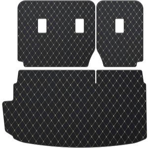TTX LIGHTING Cargo Liner and Backrest Mat for 2018-2023 Chevy Traverse - Custom Fit PU Leather Back Seat Cover Protection Mat All Weather Car Accessories for Chevrolet Traverse (Black Gold)
