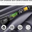 2 PCS Car Seat Gap Filler Organizer, Multifunctional Auto Side Seat Gap Filler Phone Holder, Universal Vehicle Storage Box Fill Gap Space Between Seats and Console (Black)