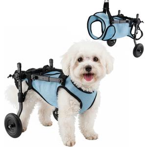 Dog Wheelchair for Back Legs - Adjustable Small Dog Wheelchair with 1.5mm Thickened Frame, Mobility Aid Support Cart for Disabled Hind Legs Rehab, Walking Wheels for Small Dogs