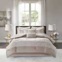 Madison Park Luxury Traditional Jacquard Comforter Set, 7PC Queen