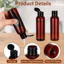 Mimorou 50 Pcs Plastic Squeeze Bottle with Cap Empty Amber Refillable Container Small Travel Toiletry Bottle for Lotion Shampoo Oil Body Soap Creams(Flip-top Lid,4oz,Brown/black)