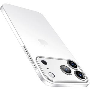 for iPhone 17 Pro Max Slim Case,Paper-Thin Transparent Finish Skin Back Case [Non Yellowing] Ultra Protective Cover with Camera Protection 6.9 Inch (Frosted White)