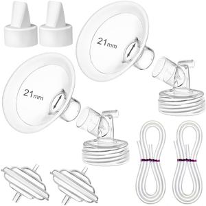 PumpMom-us 21mm Pump Parts for Spectra S2 S1 9 Plus Breast Pumps, 21mm Flange Backflow Protector Tubing Valves, Not Original Spectra Pump Parts