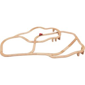 Amazon Basics 65-piece Wooden Train Railway Construction Set with Track - Compatible and Train Railroad, Wooden Toys for Kids, Gift for Age 3Y+