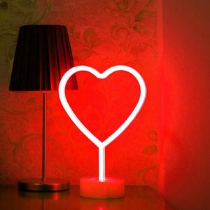 BHCLIGHT Red Heart Neon Sign, Mother's Day LED Neon Light Battery Operated or USB Powered Valentines Red Heart Lights, Table Lamp for Galentines Day Decorations, Wedding, Gifts for Women, Mom, Lover. Red