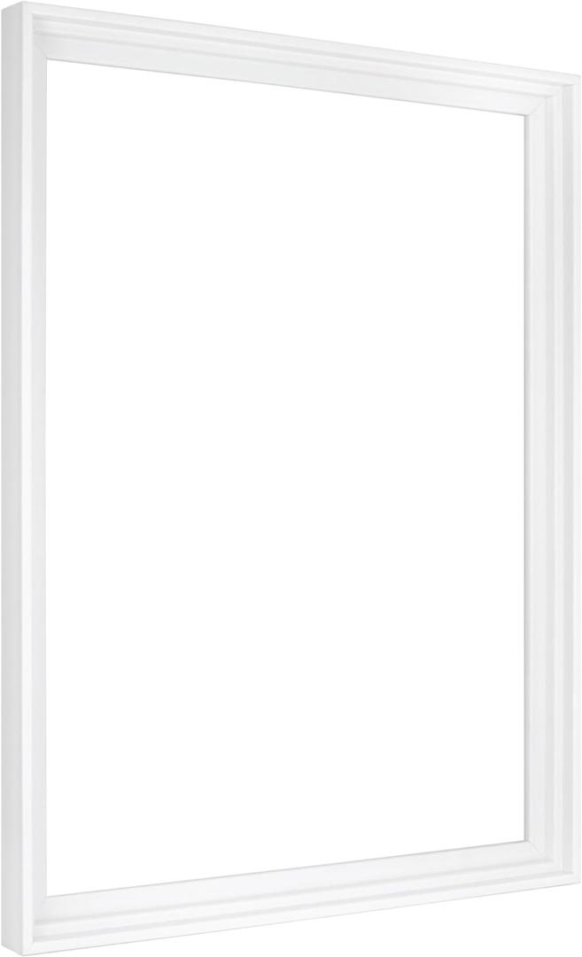 MCS Canvas Float Frames 18x24 Frame, White Frame for Finished Canvases, Vertical & Horizontal Wall Hanging Large with Adhesive for Canvas Paintings (1-Pack)