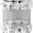 CY craft Silver Makeup Brush Holder Organizer,Handcrafted Vintage Cosmetics Brushes Eyebrow Pencil Pen Cup Collection, Crystal Flower Vase Desk Dresser Decoration and Storage,4.7 x 4 Inch