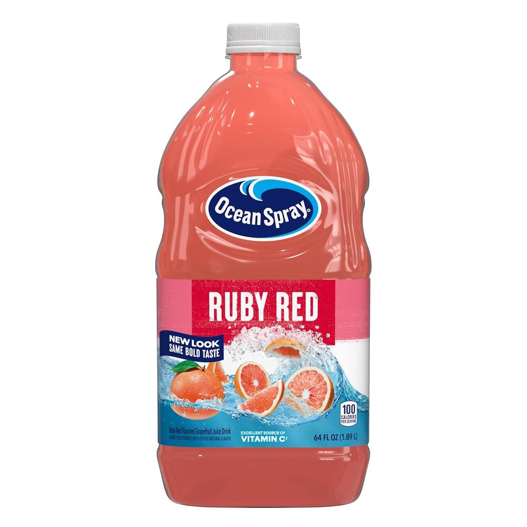 Ocean Spray® Ruby Red Grapefruit Juice Drink, 64 Fl Oz Bottle (Pack of 8) (EXP 11/06/26)